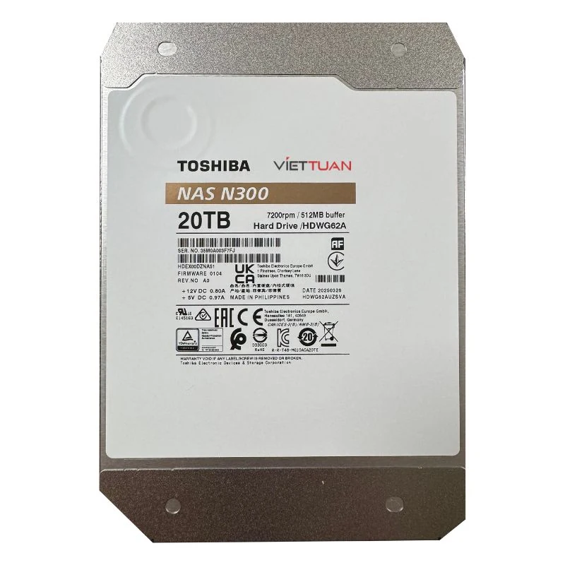 HDD Toshiba N300 NAS 20TB 3.5 inch - HDWG62CUZSVA