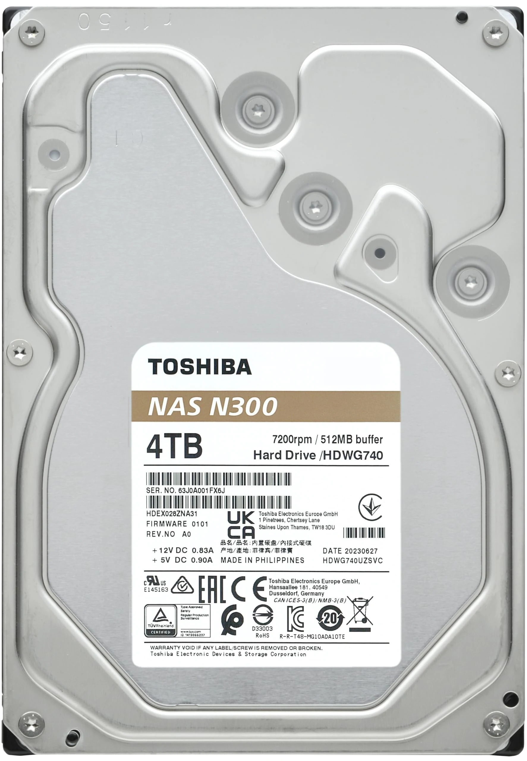 HDD Toshiba N300 NAS 4TB 3.5 inch - HDWG740EZSTC