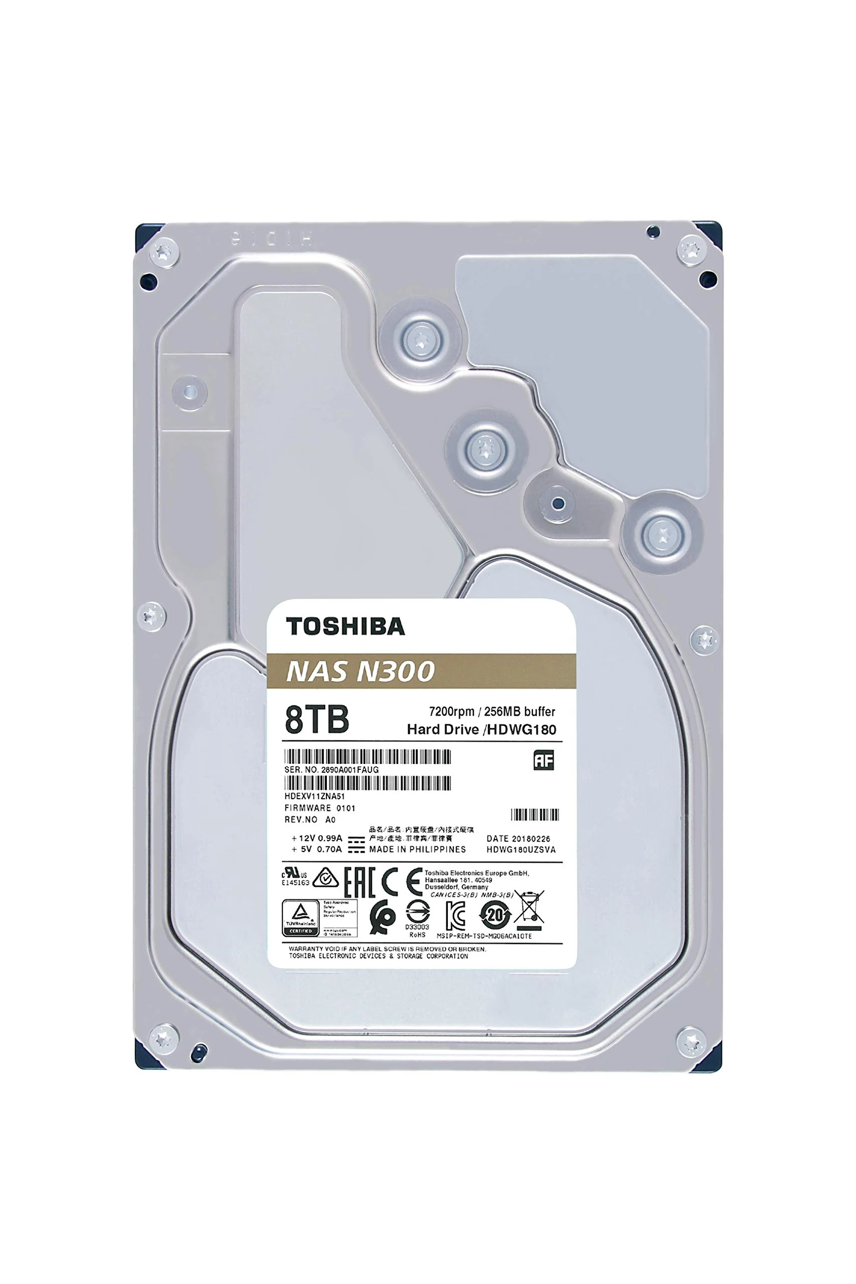 HDD Toshiba N300 NAS 8TB 3.5 inch - HDWG780EZSTA