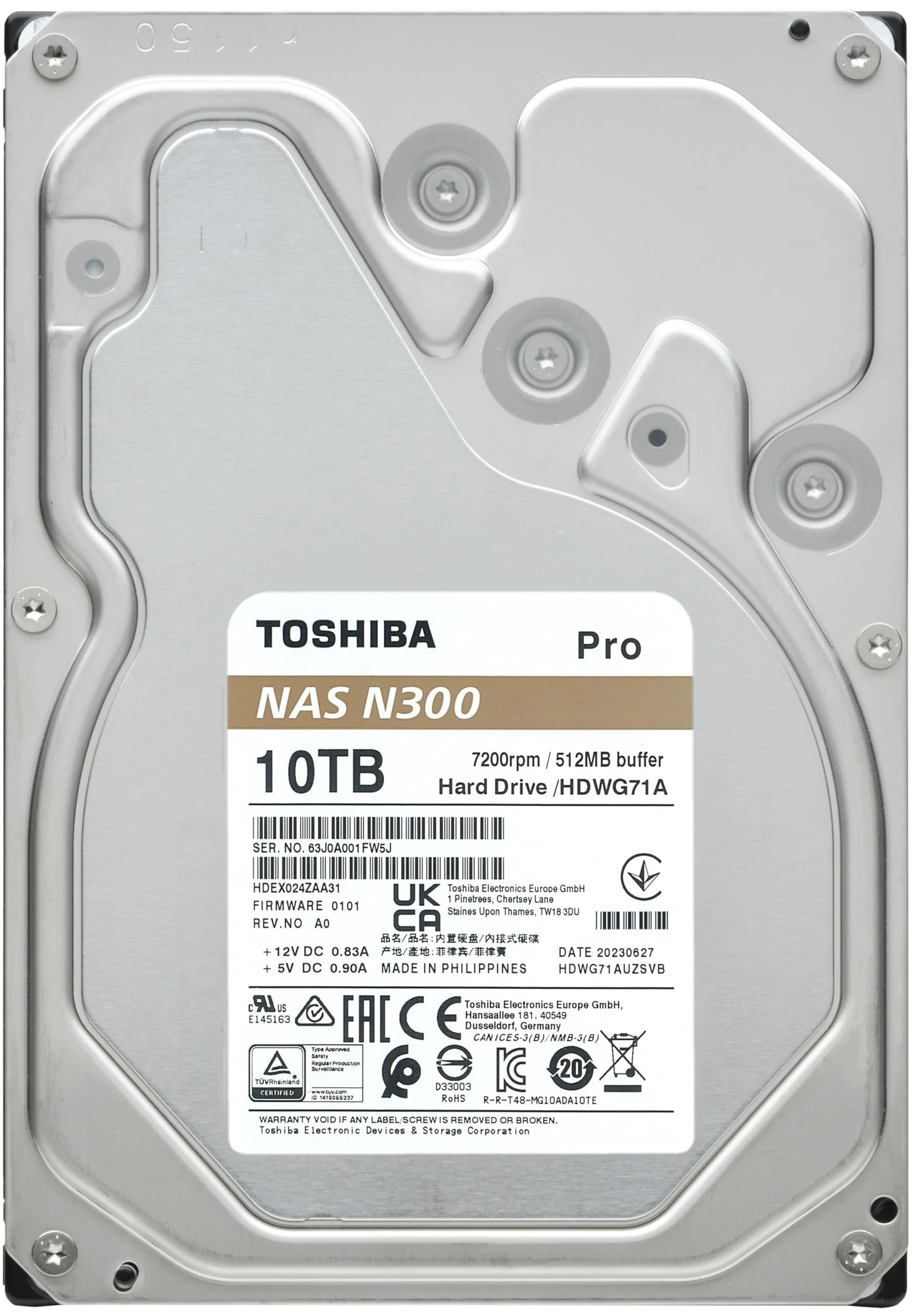 HDD Toshiba N300 Pro NAS 10TB 3.5 inch - HDWG71AXZSTB