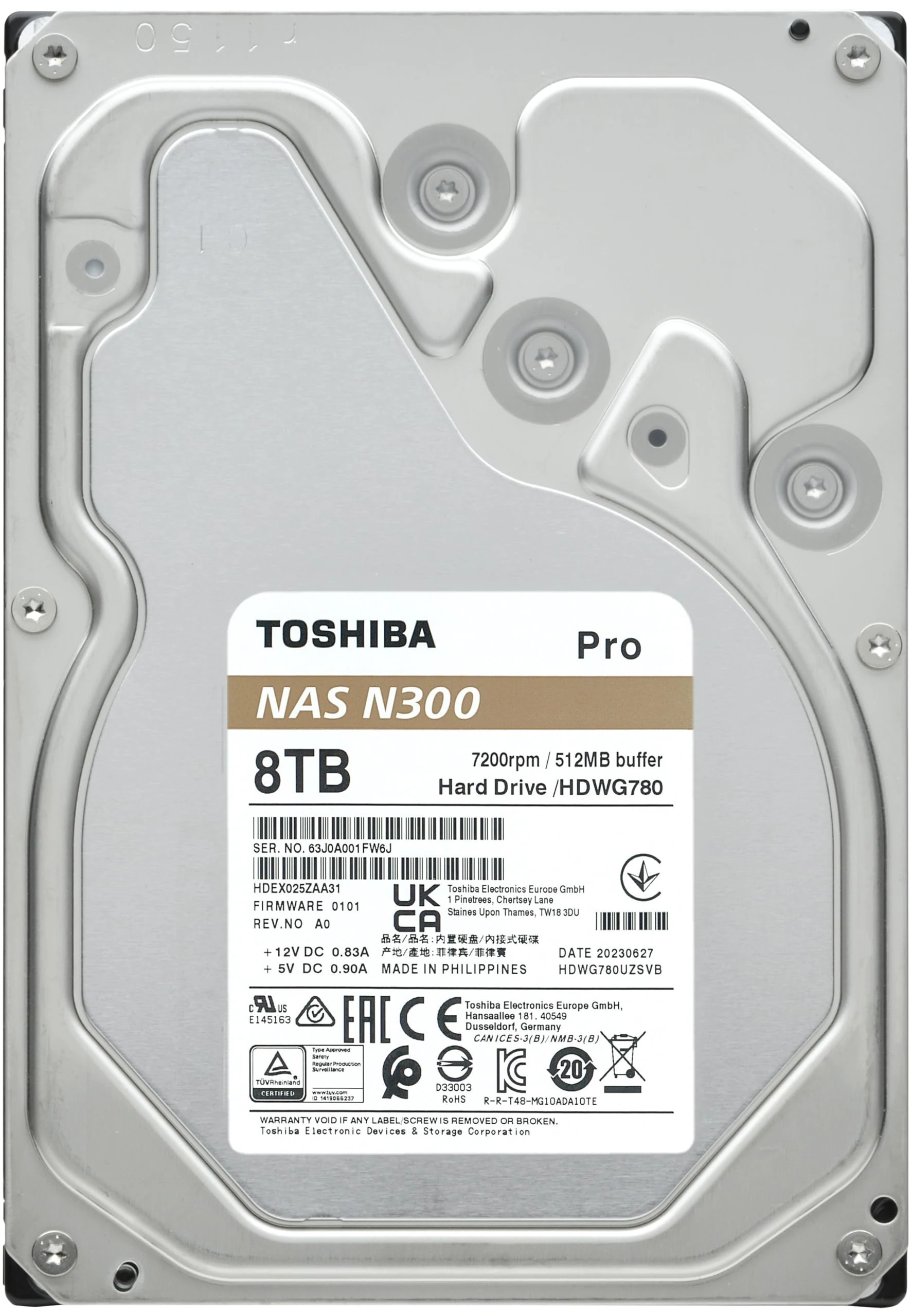 HDD Toshiba N300 Pro NAS 8TB 3.5 inch - HDWG780XZSTB