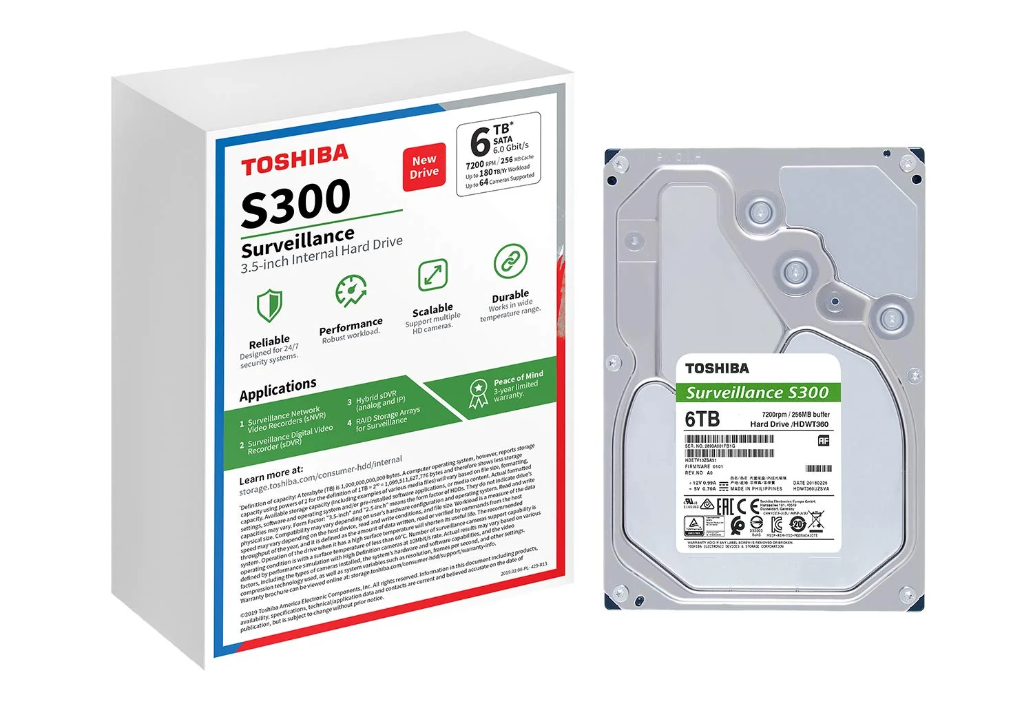 HDD Toshiba S300 Surveillance 6TB 3.5 inch - HDWT360UZSVA