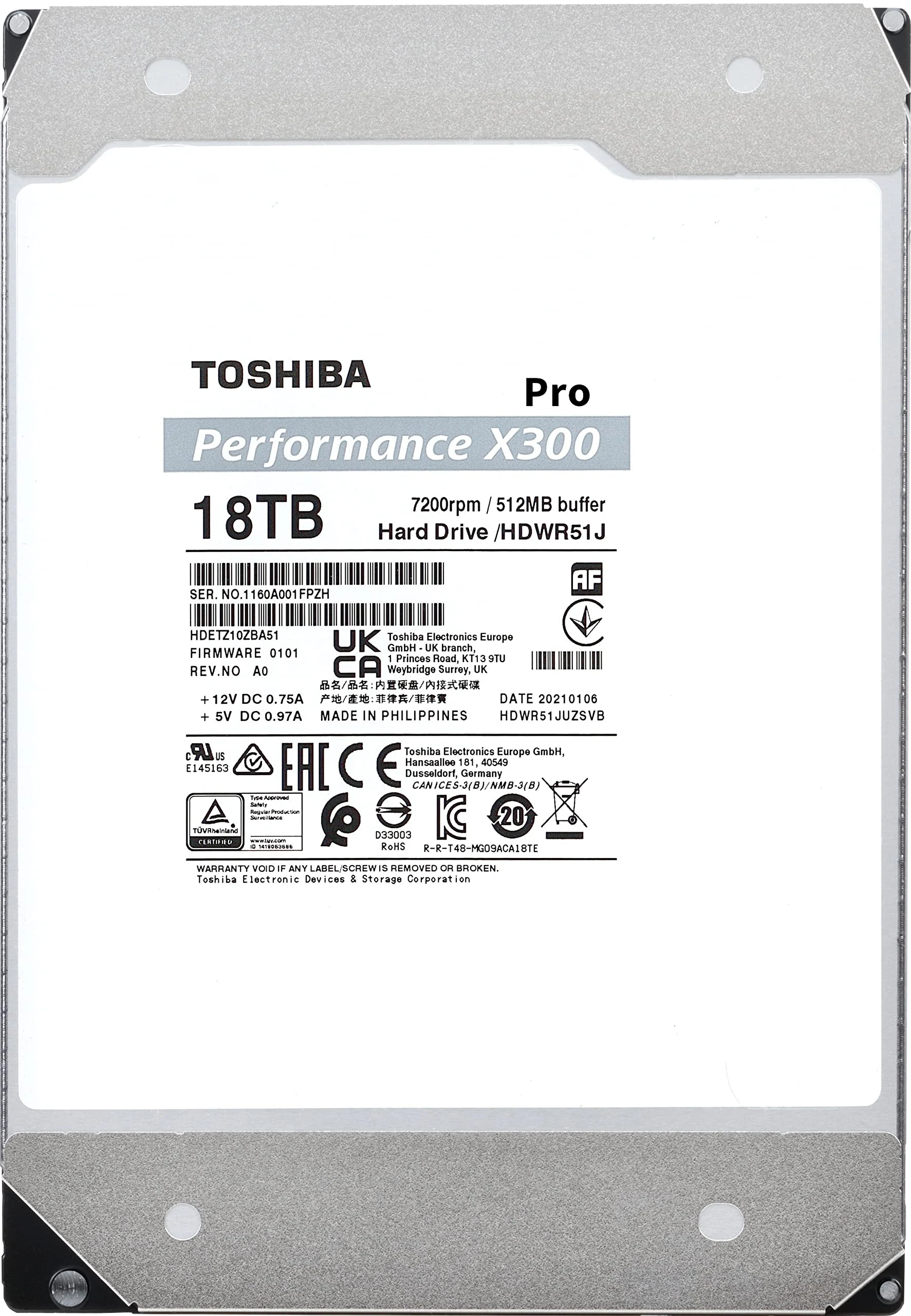 HDD Toshiba X300 Performance 18TB 3.5 inch - HDWR51JUZSVA