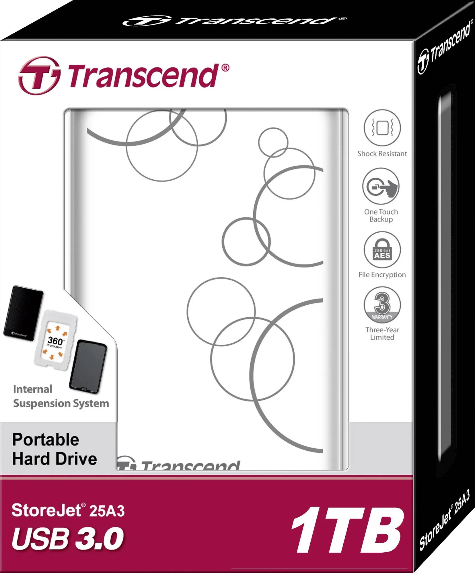 HDD Transcend StoreJet 25A3 1TB 2.5 inch - TS1TSJ25A3W