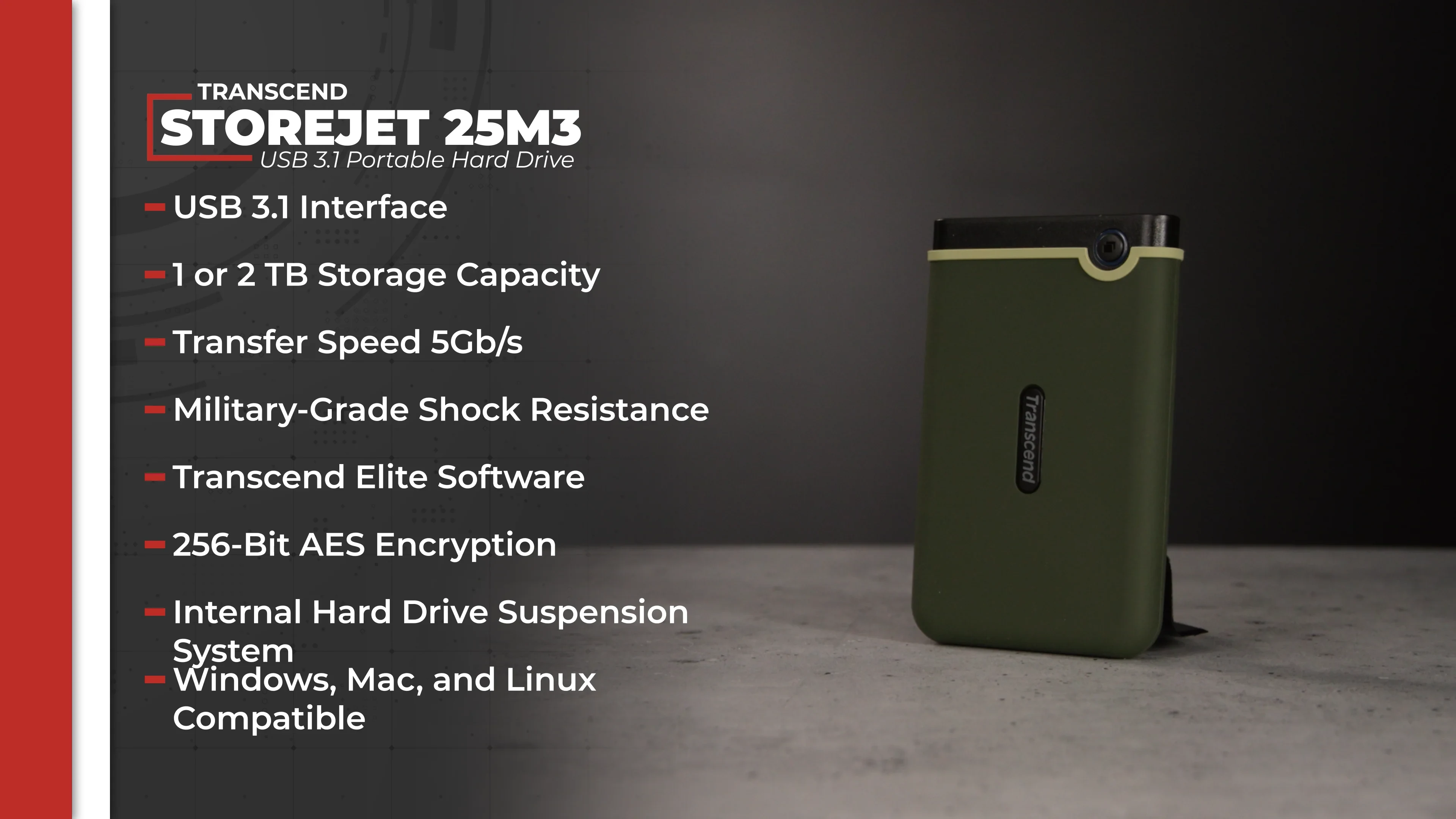 HDD Transcend StoreJet 25M3 1TB 2.5 inch - TS1TSJ25M3G