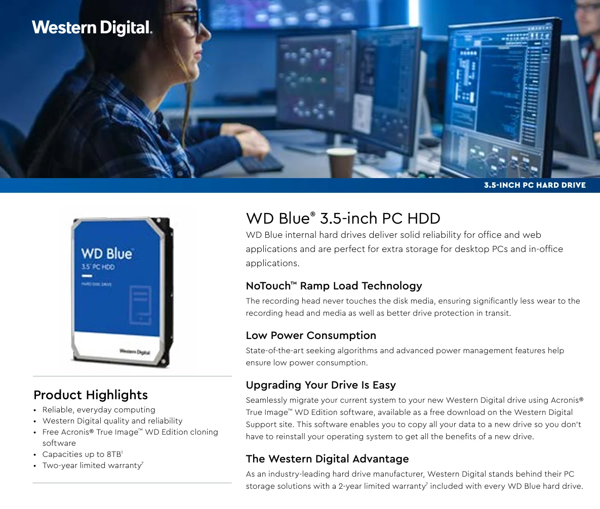 HDD WD Blue 8TB 3.5 inch - WD80EAAZ