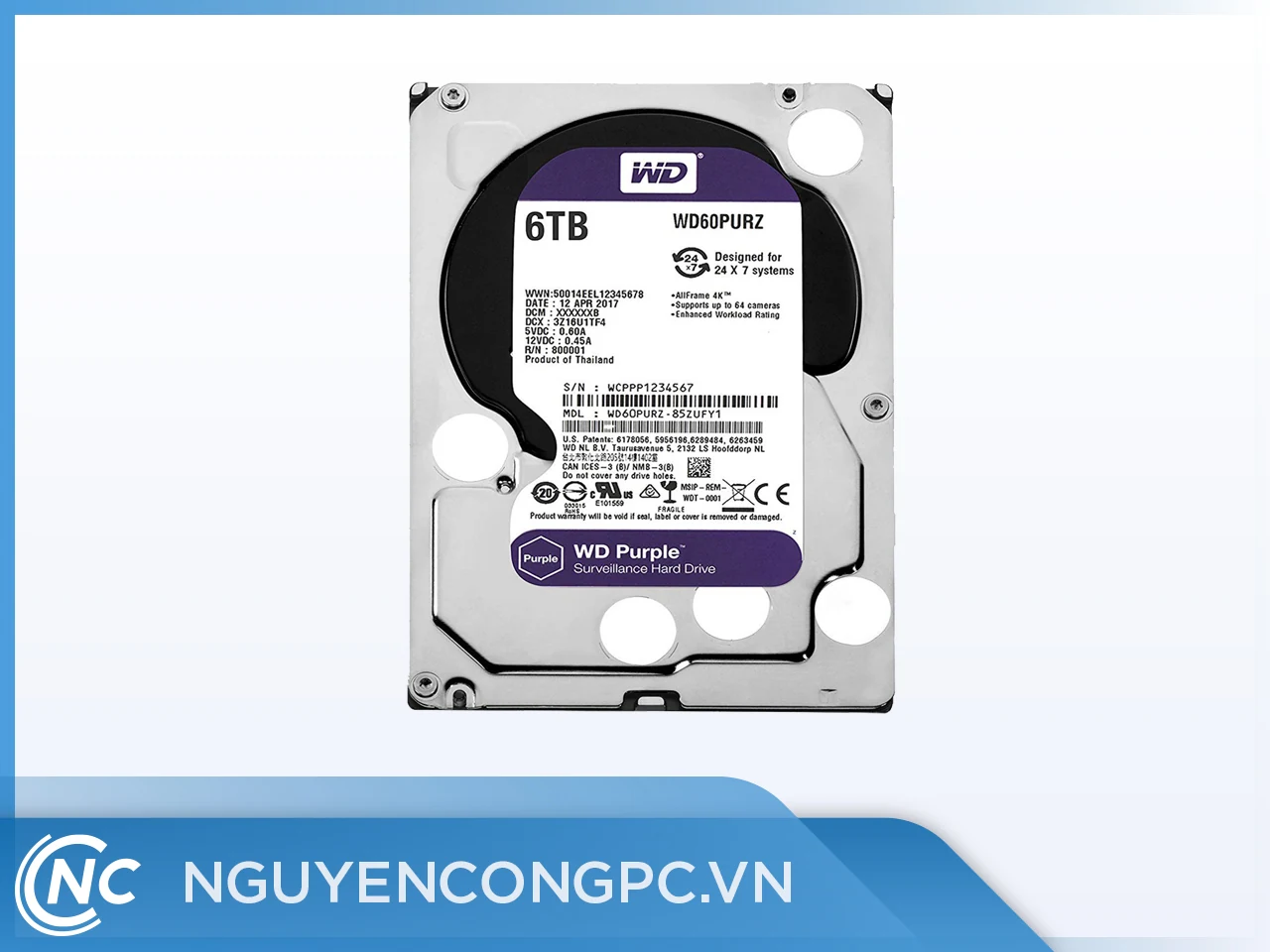 HDD WD Purple 6TB 3.5 inch - WD60PURZ