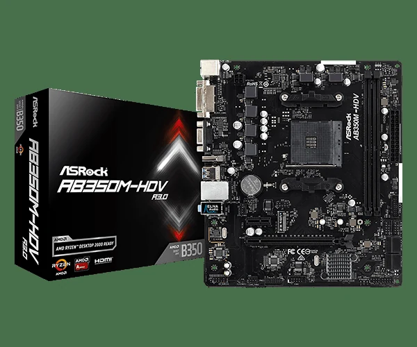 Mainboard ASRock AB350M-HDV R3.0 - AM4 - NEW