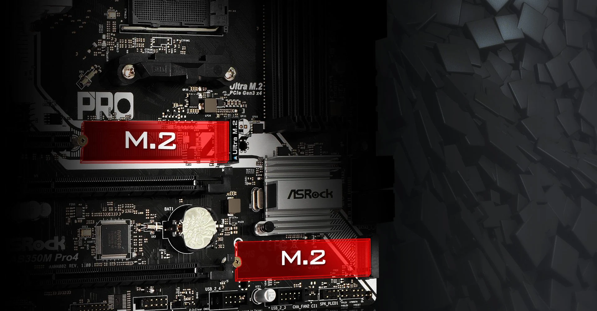 Mainboard ASRock AB350M Pro4 R2.0 - AM4 - NEW