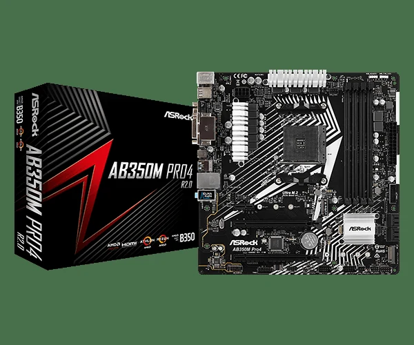 Mainboard ASRock AB350M Pro4 R2.0 - AM4 - NEW