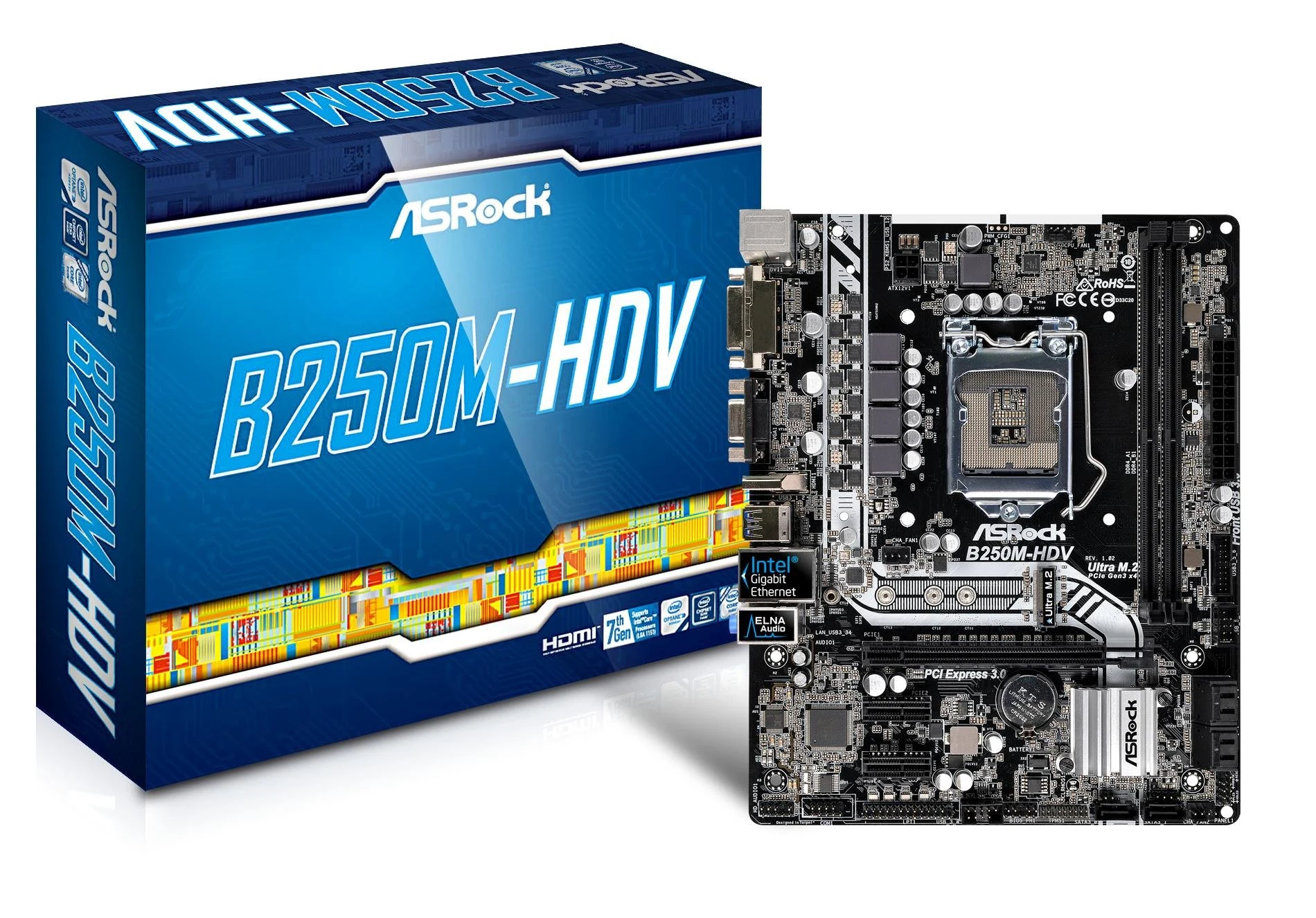 Mainboard ASRock B250M-HDV R2.0 - LGA 1151 - NEW