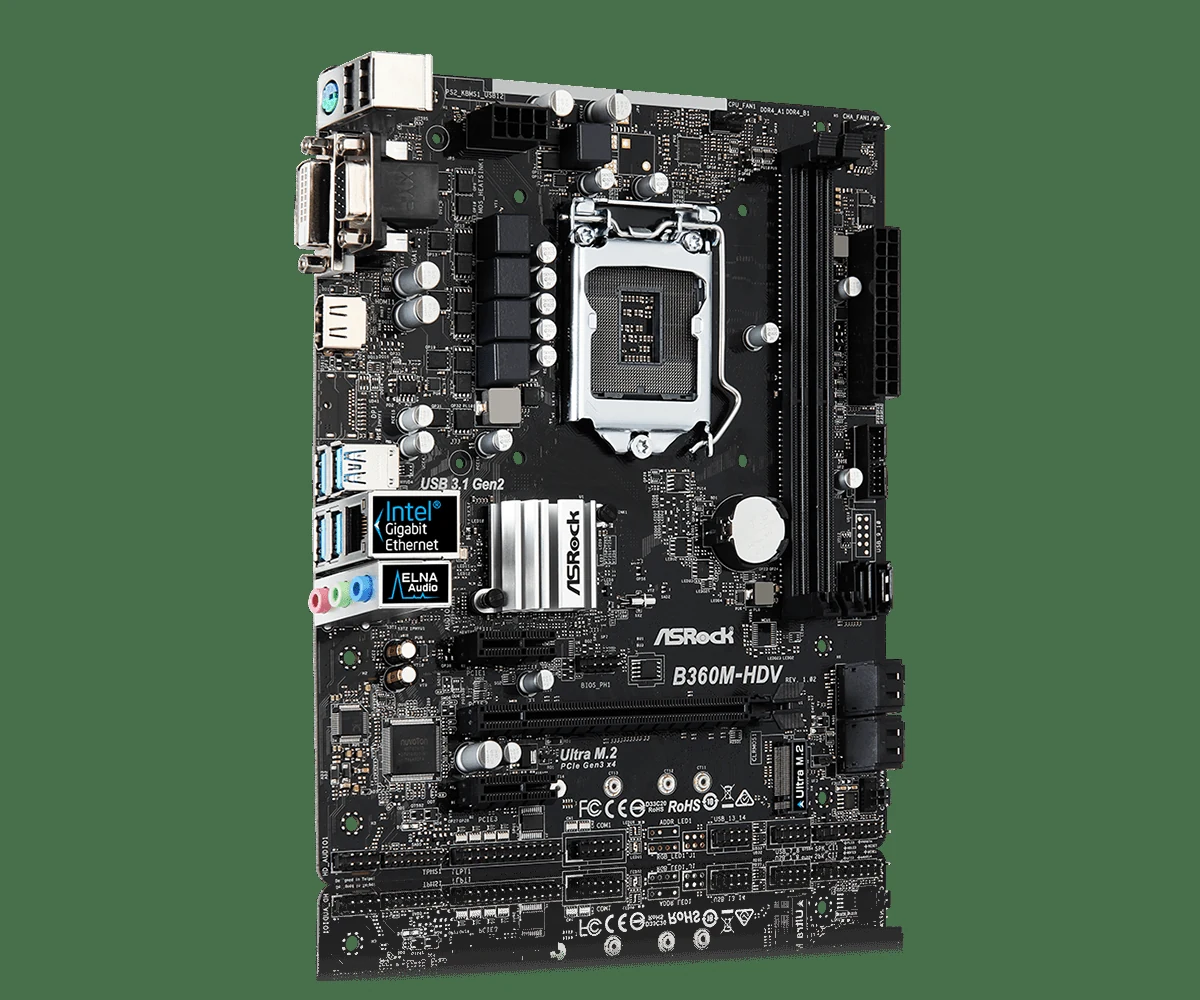 Mainboard ASRock B360M-HDV - LGA 1151 - NEW