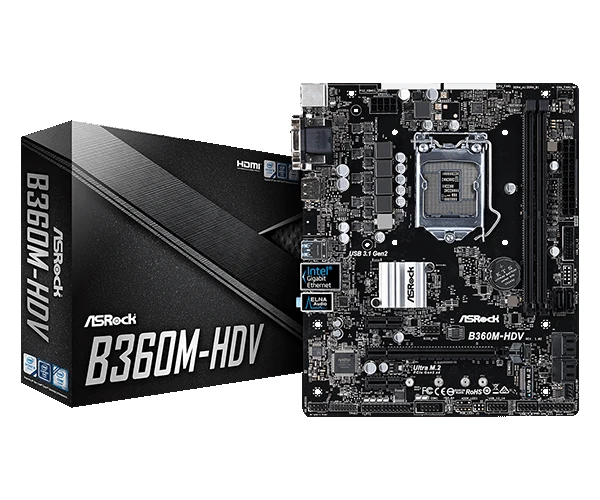 Mainboard ASRock B360M-HDV/M.2 - LGA 1151 - NEW
