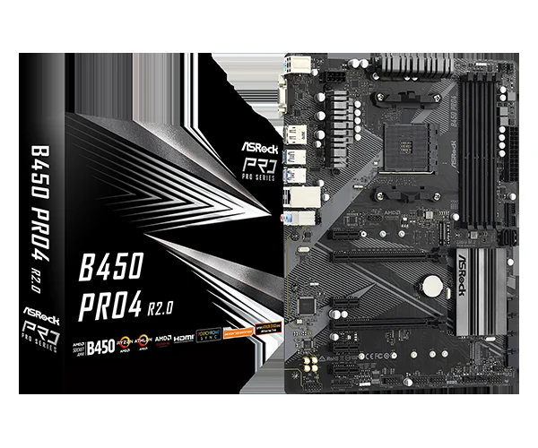 Mainboard ASRock B450 Pro4 - AM4 - NEW