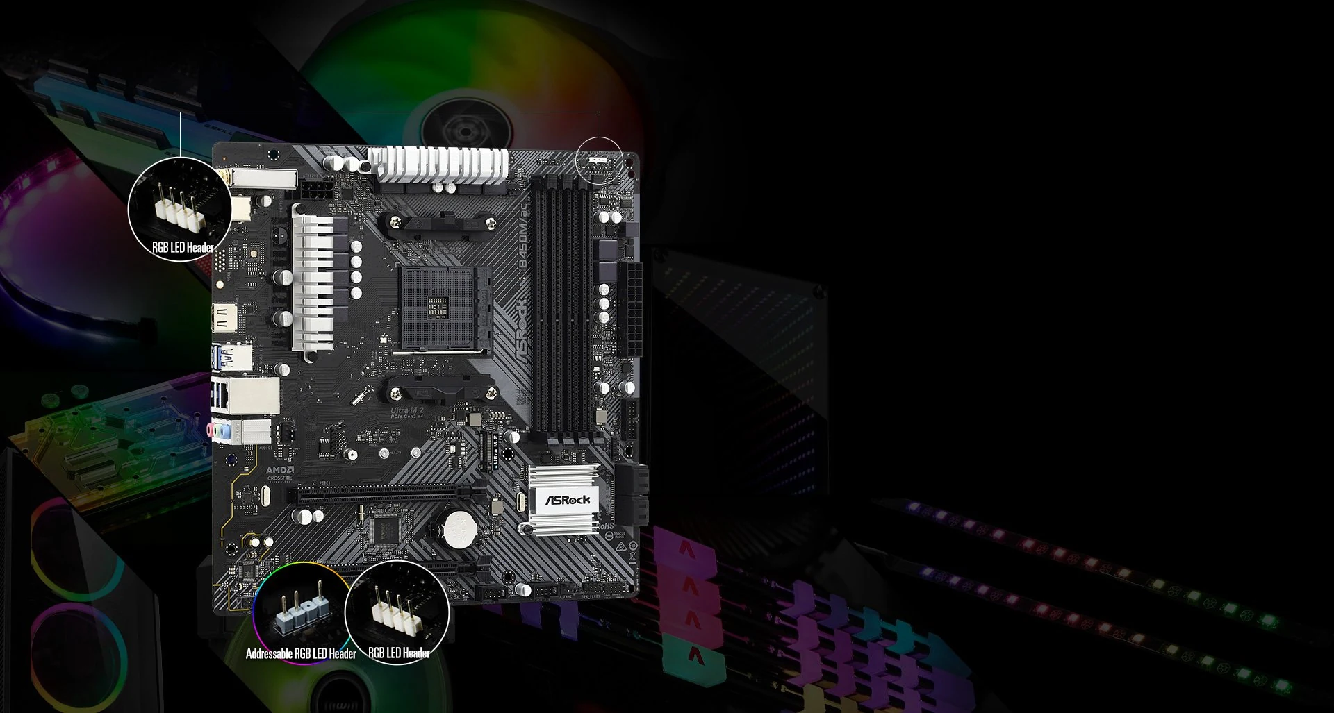 Mainboard ASRock B450M/ac - AM4 - NEW