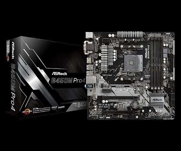 Mainboard ASRock B450M Pro4 - AM4 - NEW