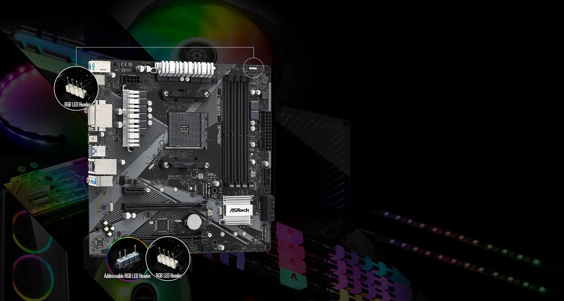 Mainboard ASRock B450M Pro4-F - AM4 - NEW