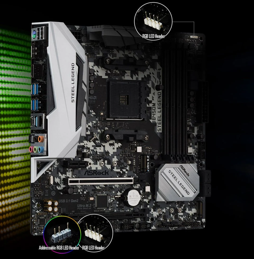 Mainboard ASRock B450M Steel Legend - AM4 - NEW