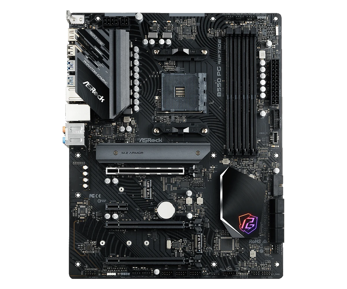 Mainboard ASRock B550 PG Riptide - 4 Khe RAM DDR4 - AM4 - NEW