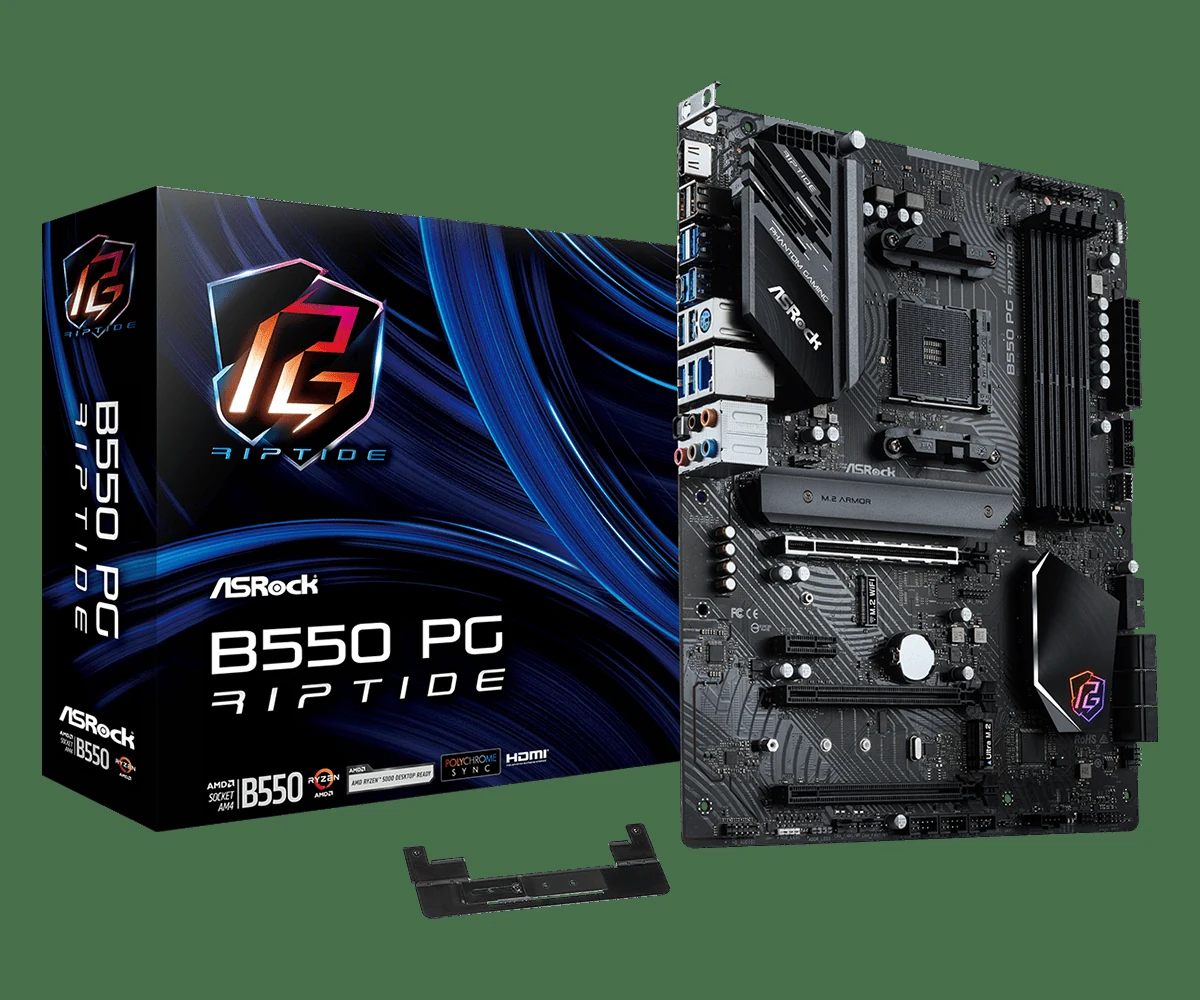Mainboard ASRock B550 PG Riptide - 4 Khe RAM DDR4 - AM4 - NEW