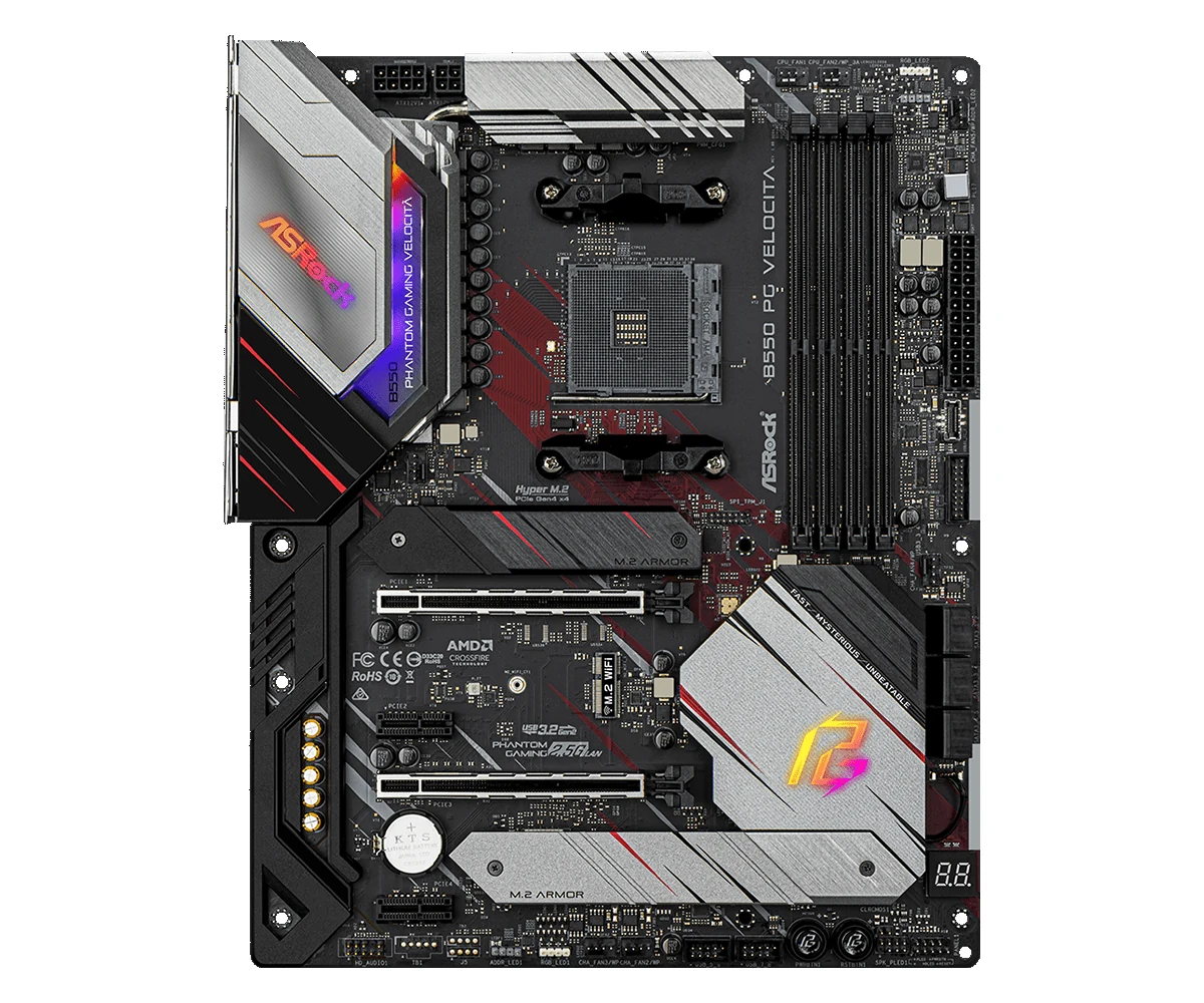 Mainboard ASRock B550 PG Velocita - 4 Khe RAM DDR4 - AM4 - NEW