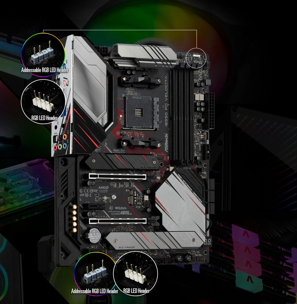 Mainboard ASRock B550 PG Velocita - 4 Khe RAM DDR4 - AM4 - NEW