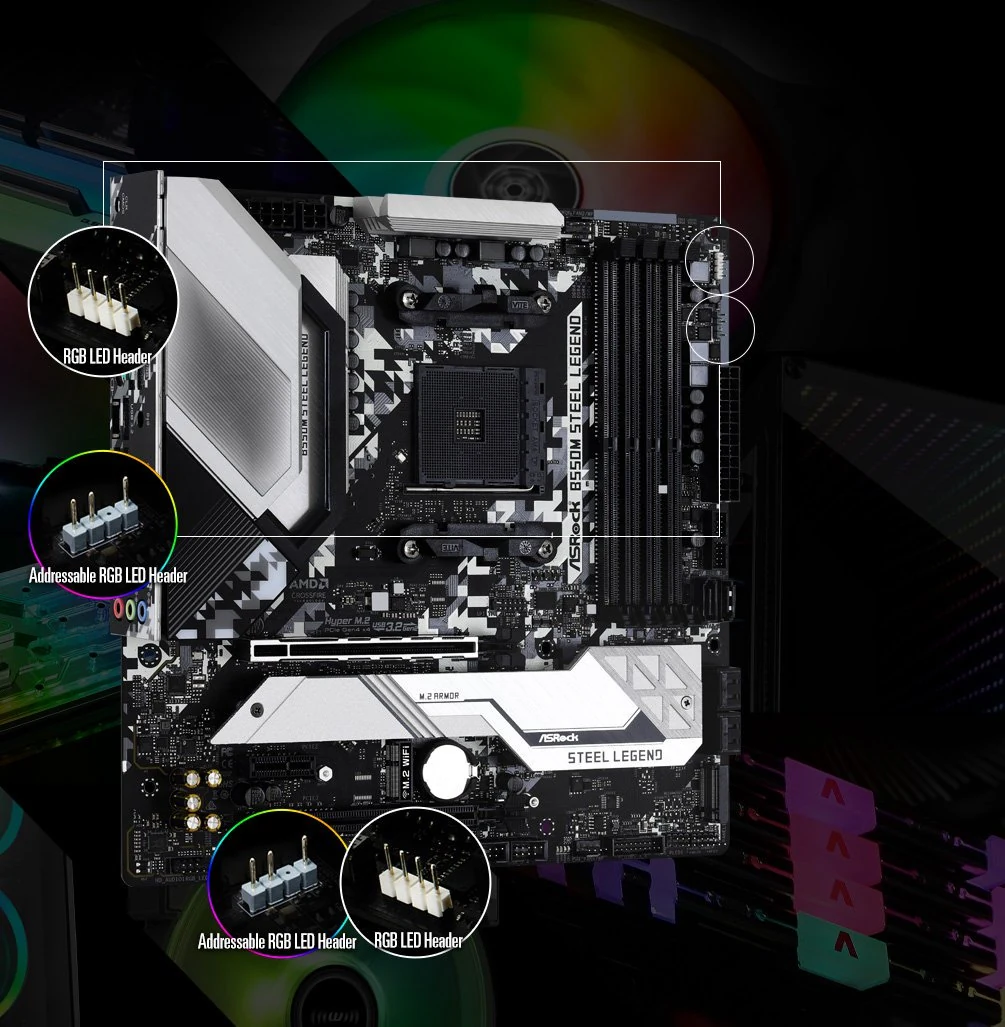 Mainboard ASRock B550 Steel Legend - 4 Khe RAM DDR4 - AM4 - NEW