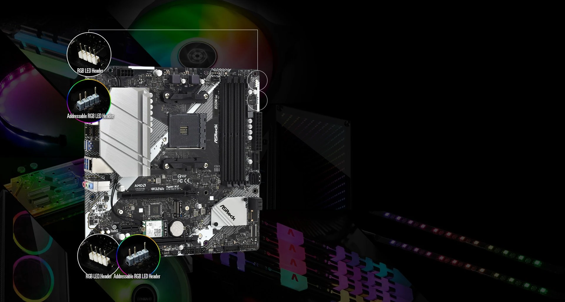 Mainboard ASRock B550M/ac - 4 Khe RAM DDR4 - AM4 - NEW