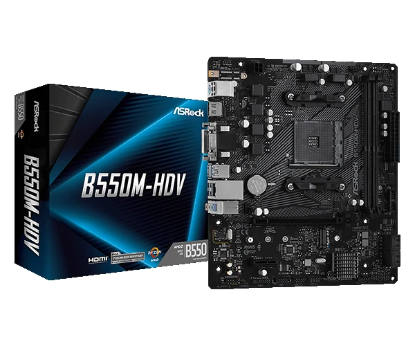 Mainboard ASRock B550M-HDV - 2 Khe RAM DDR4 - AM4 - NEW