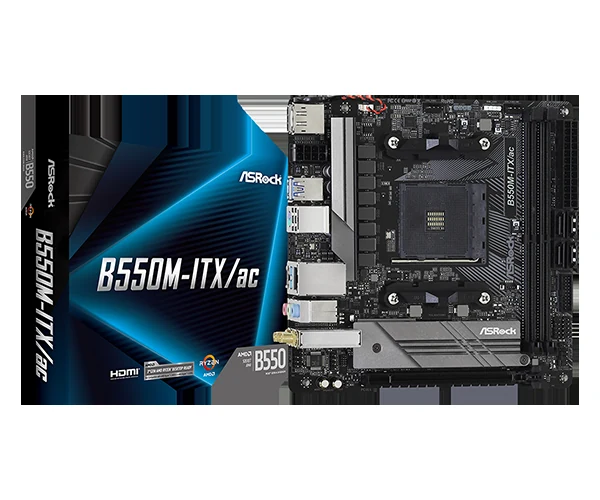 Mainboard ASRock B550M-ITX/ac - 2 Khe RAM DDR4 - AM4 - NEW