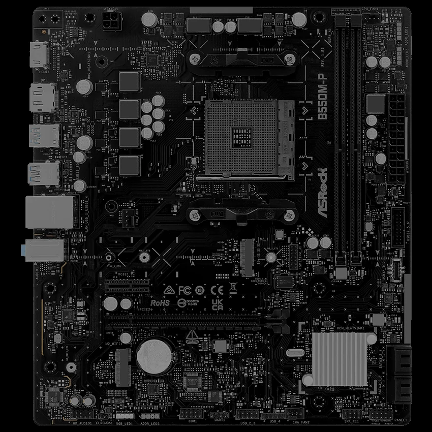 Mainboard ASRock B550M-P - 2 Khe RAM DDR4 - AM4 - NEW