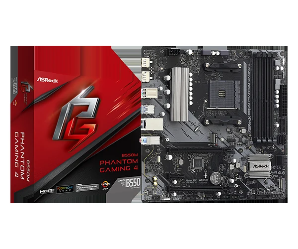 Mainboard ASRock B550M Phantom Gaming 4 - 4 Khe RAM DDR4 - AM4 - NEW