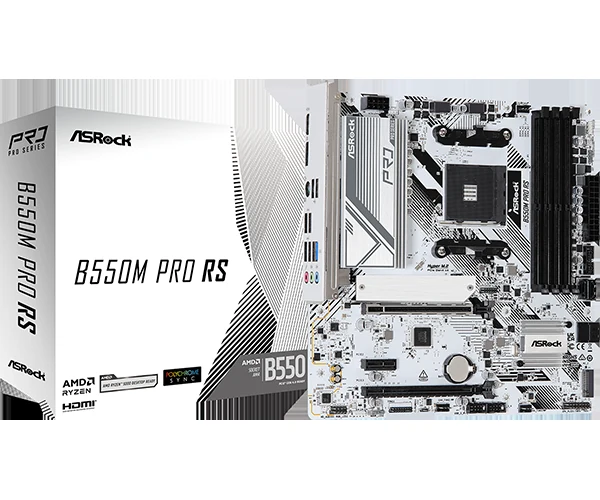 Mainboard ASRock B550M Pro RS - 4 Khe RAM DDR4 - AM4 - NEW