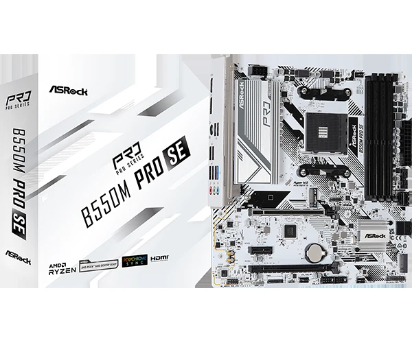 Mainboard ASRock B550M Pro SE - 4 Khe RAM DDR4 - AM4 - NEW