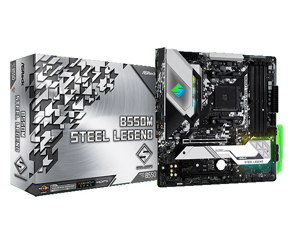 Mainboard ASRock B550M Steel Legend - 4 Khe RAM DDR4 - AM4 - NEW