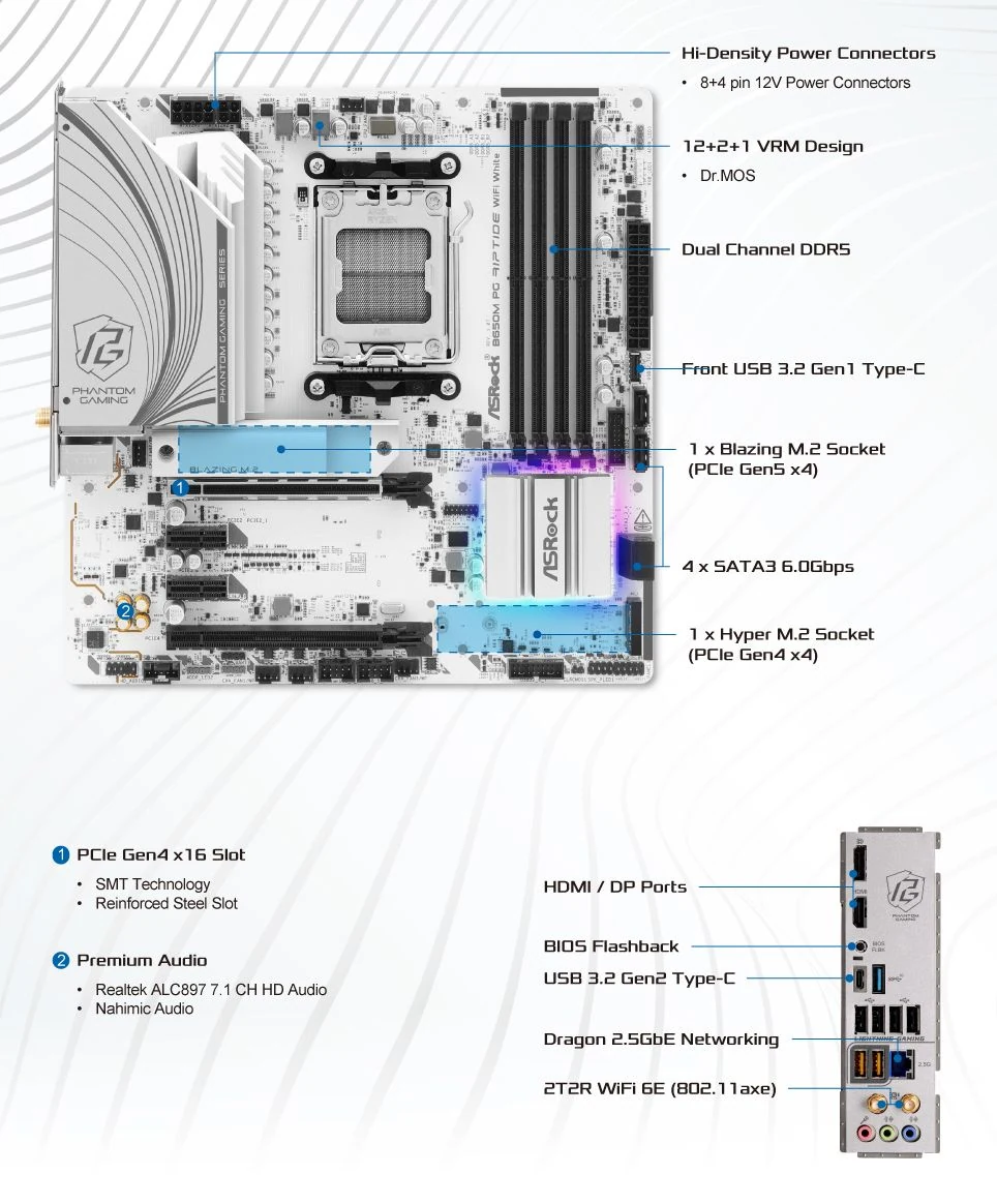 Mainboard ASRock B650M PG Riptide DDR5 - NEW