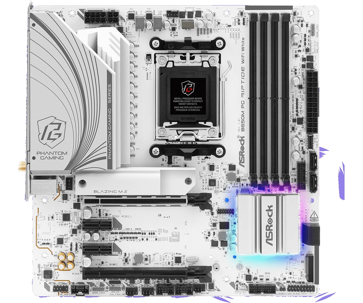 Mainboard ASRock B650M PG Riptide WiFi White DDR5 - NEW
