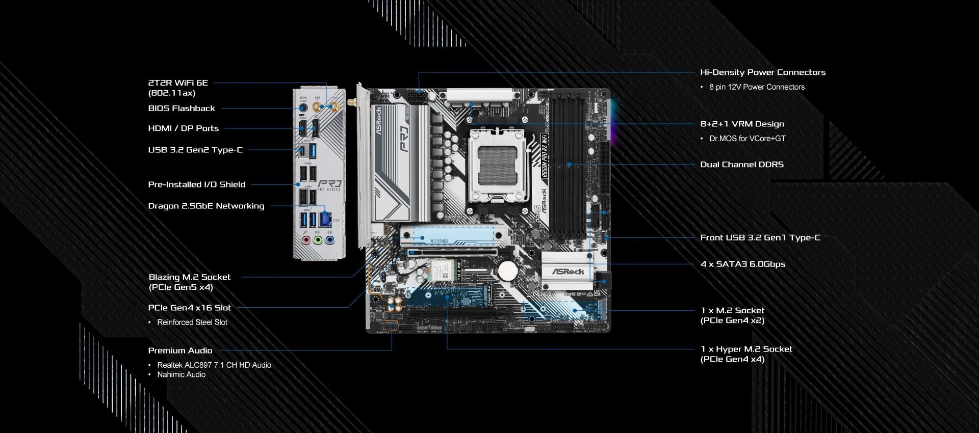 Mainboard ASRock B650M Pro RS WiFi DDR5 - NEW