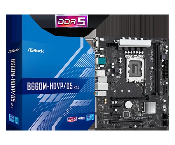 Mainboard ASRock B660M-HDVP/D5 R2.0 - 2 Khe RAM DDR5 - LGA 1700 - NEW