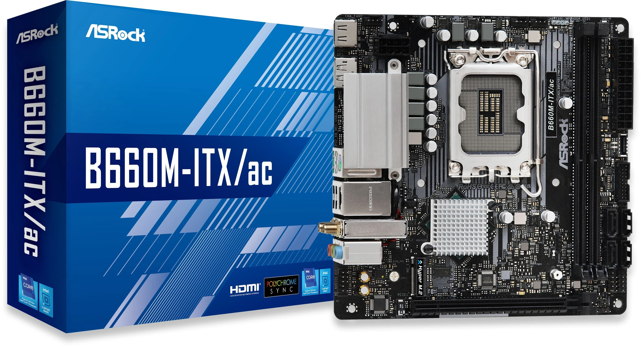 Mainboard ASRock B660M-ITX/ac - 2 Khe RAM DDR4 - LGA 1700 - NEW