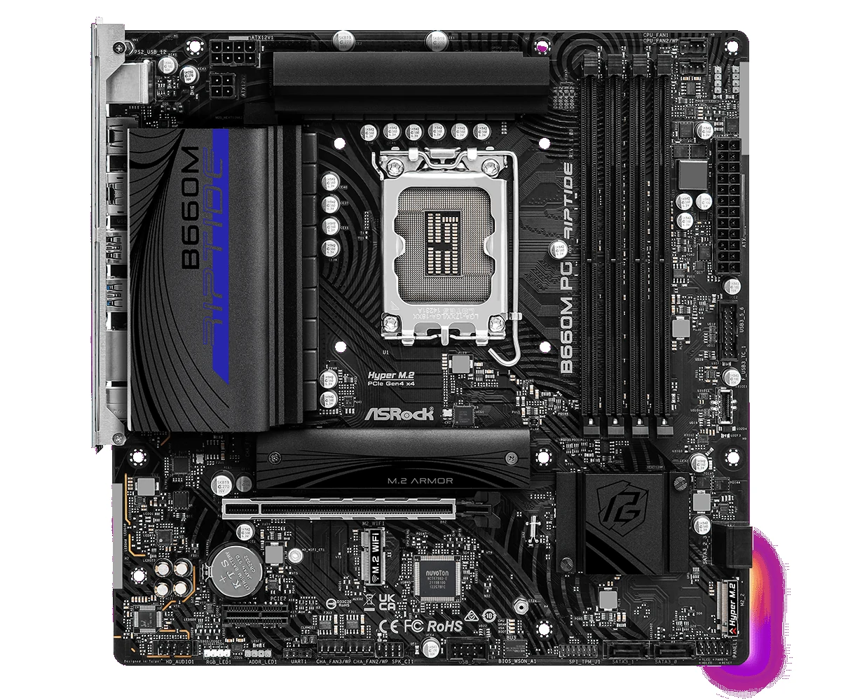Mainboard ASRock B660M PG Riptide - 4 Khe RAM DDR4 - LGA 1700 - NEW