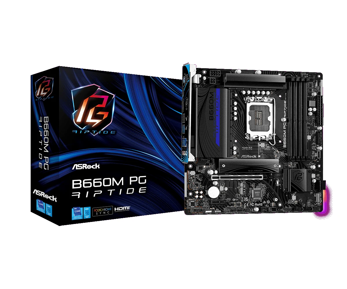 Mainboard ASRock B660M PG Riptide - 4 Khe RAM DDR4 - LGA 1700 - NEW