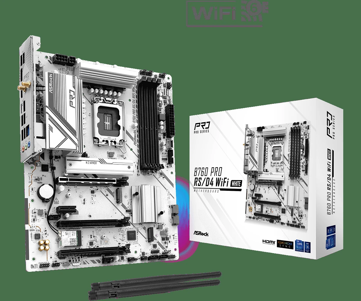 Mainboard ASRock B760 Pro RS/D4 WiFi - 4 Khe RAM DDR4 - LGA 1700 - NEW