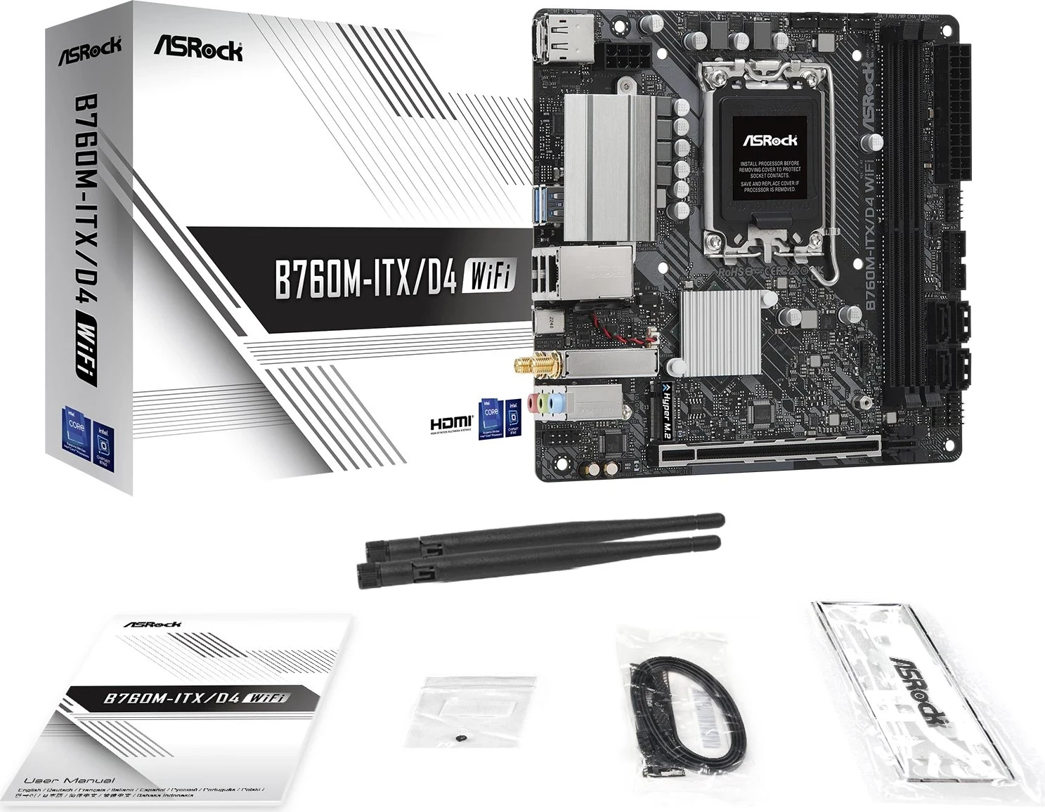 Mainboard ASRock B760M-ITX/D4 WiFi - 2 Khe RAM DDR4 - LGA 1700 - NEW