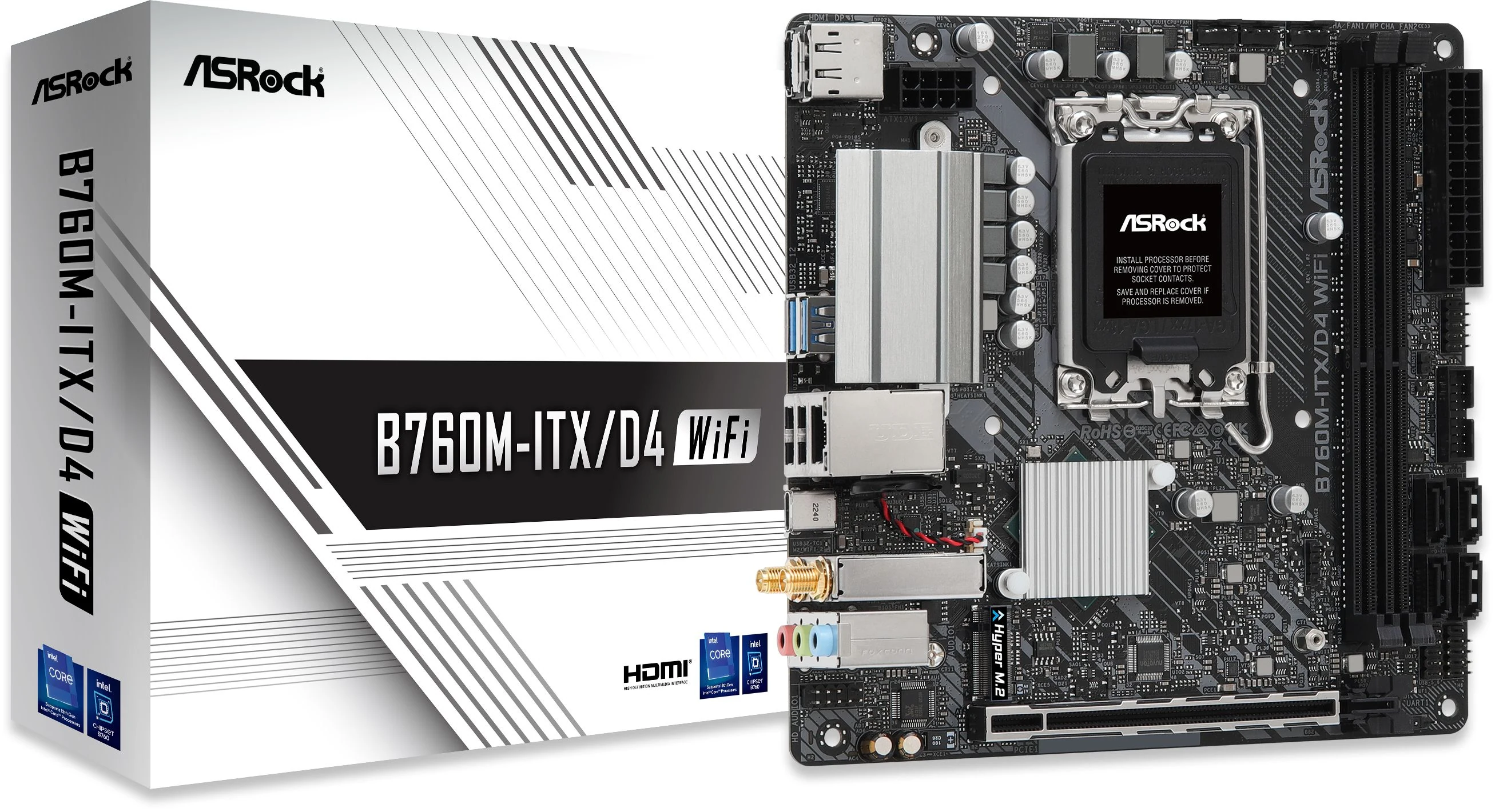 Mainboard ASRock B760M-ITX/D4 WiFi - 2 Khe RAM DDR4 - LGA 1700 - NEW