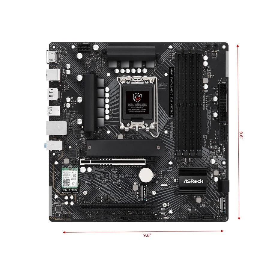 Mainboard ASRock B760M PG Lightning WiFi - 4 Khe RAM DDR5 - LGA 1700 - NEW