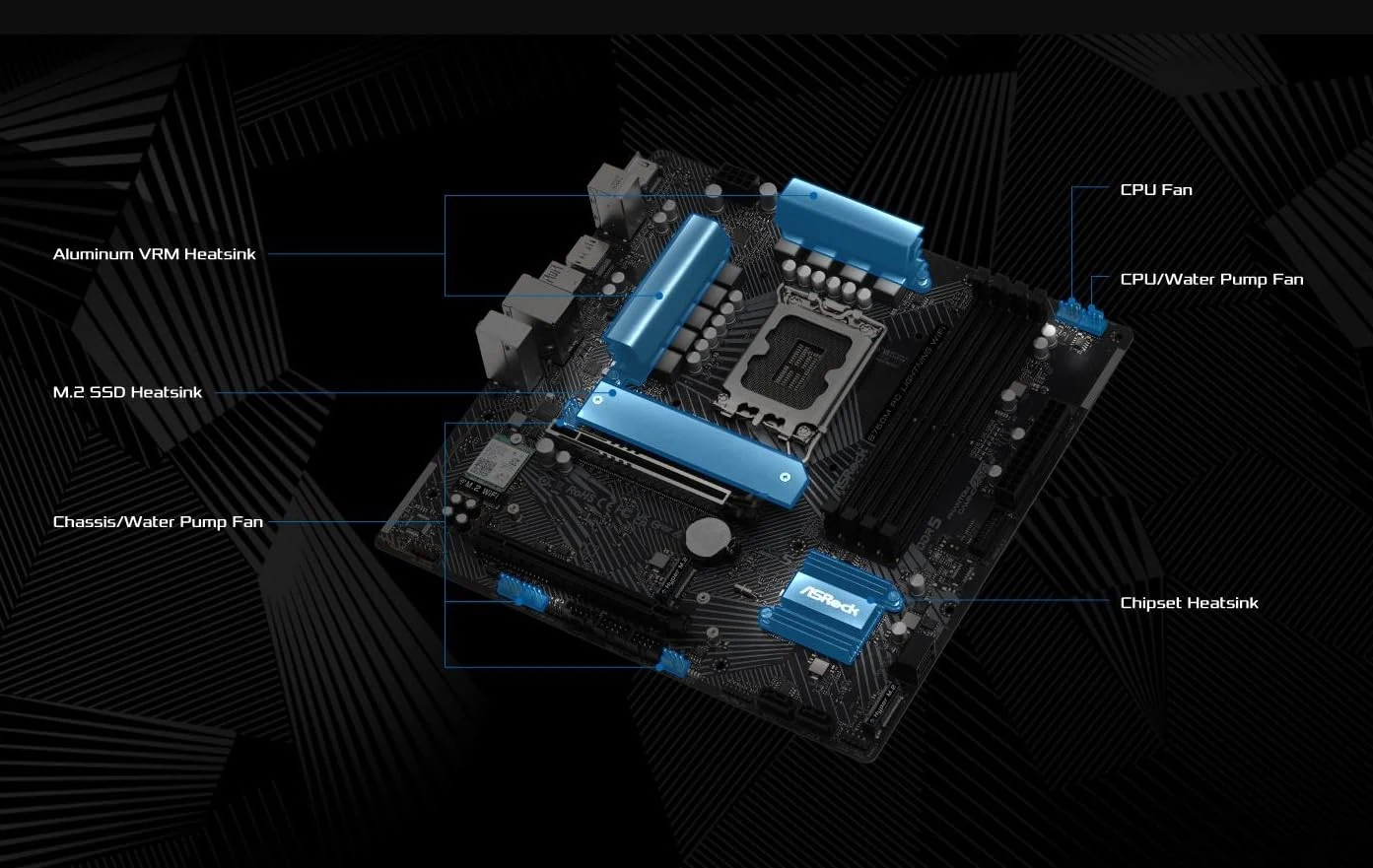 Mainboard ASRock B760M PG Lightning WiFi - 4 Khe RAM DDR5 - LGA 1700 - NEW