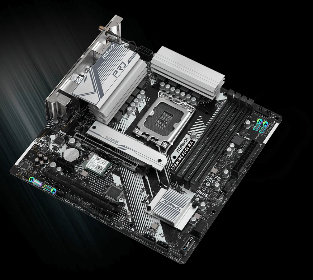 Mainboard ASRock B760M Pro RS/D4 WiFi - 4 Khe RAM DDR4 - LGA 1700 - NEW