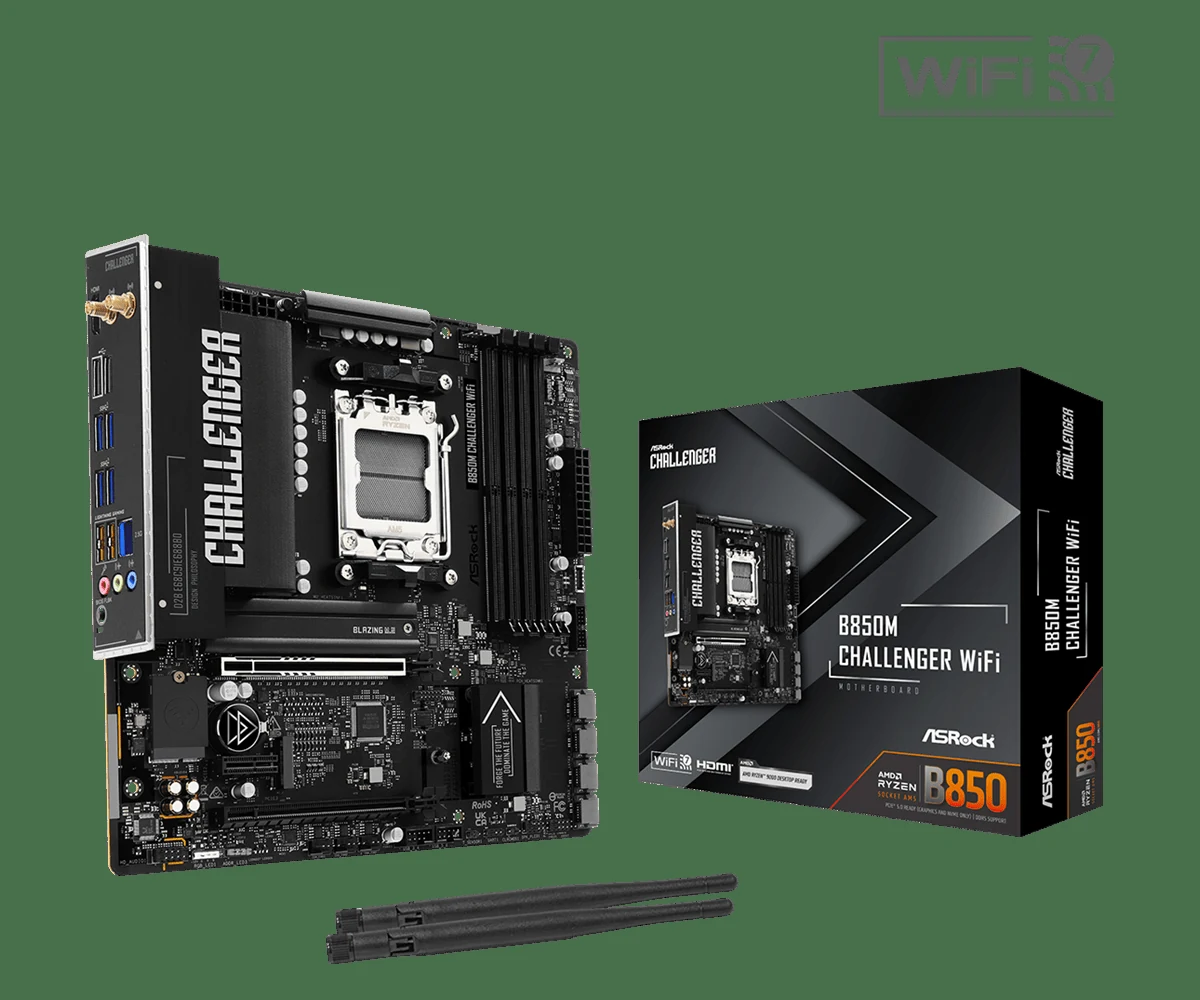 Mainboard ASRock B850 Challenger WiFi White - 4 Khe RAM DDR5 - AM5 - NEW