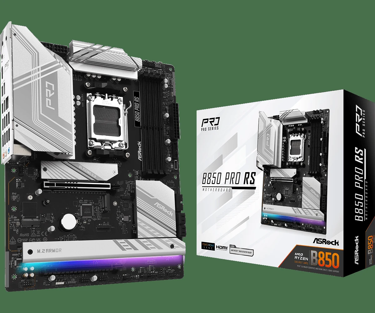 Mainboard ASRock B850 Pro RS - 4 Khe RAM DDR5 - AM5 - NEW